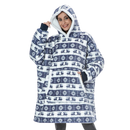 Pull de cobertor gigante com capuz da marca Jiamy, ideal para roupas de descanso, na cor azul natal.
