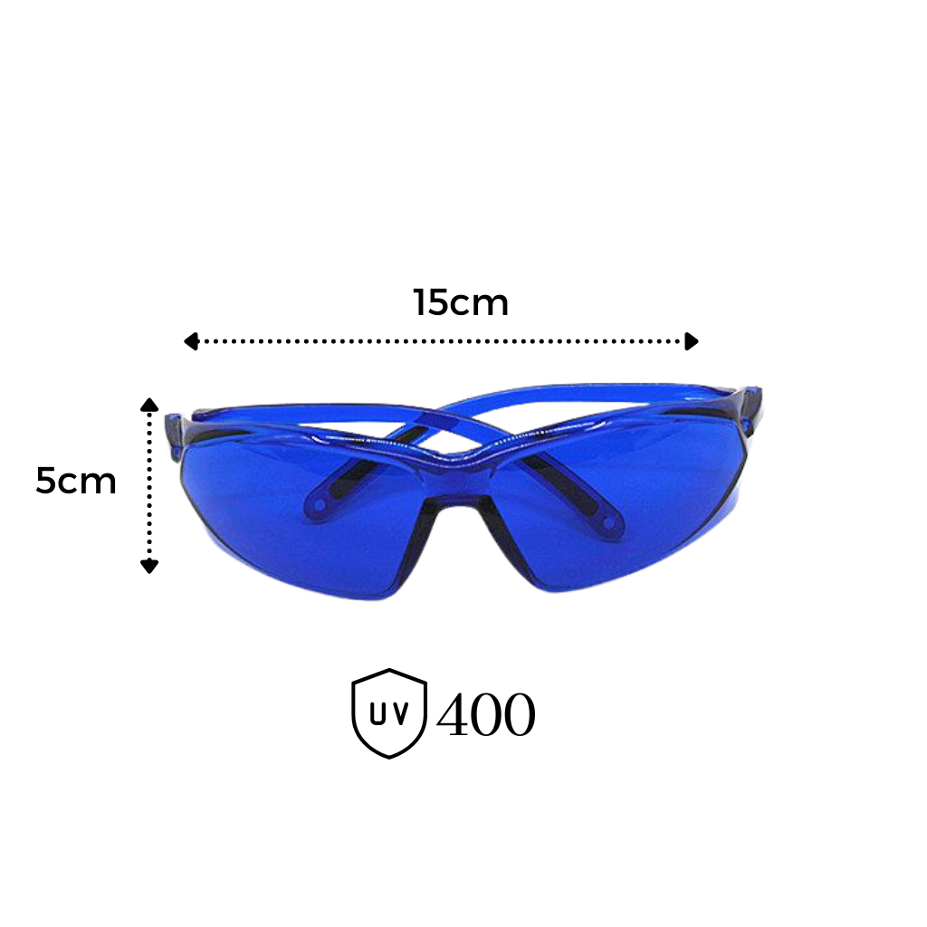 Óculos de busca de bolas de golfe Sharper Image com lentes para localizar bolas com facilidade em campo de golfe.