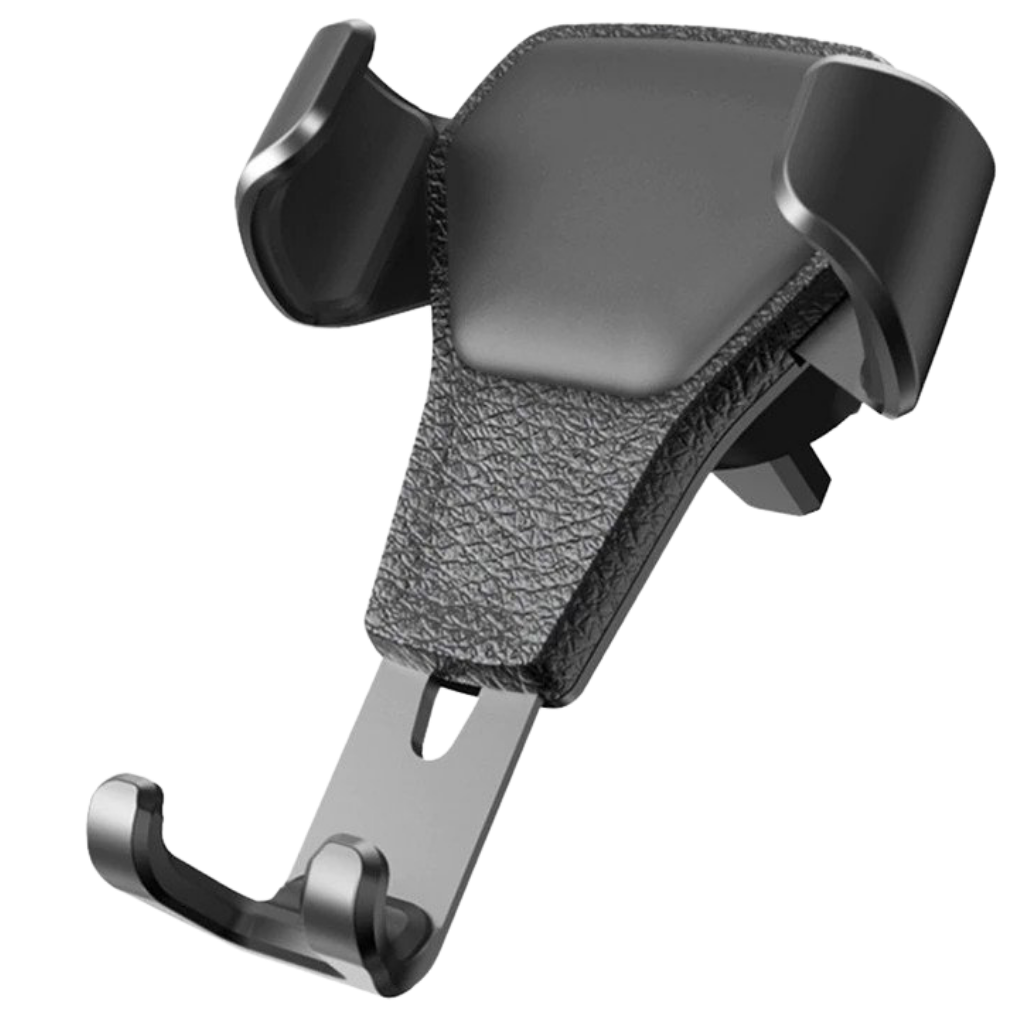 Suporte de telefone de uma mão Shapeueng, suporte de indução por gravidade na cor preta, para fixar celular de forma segura.