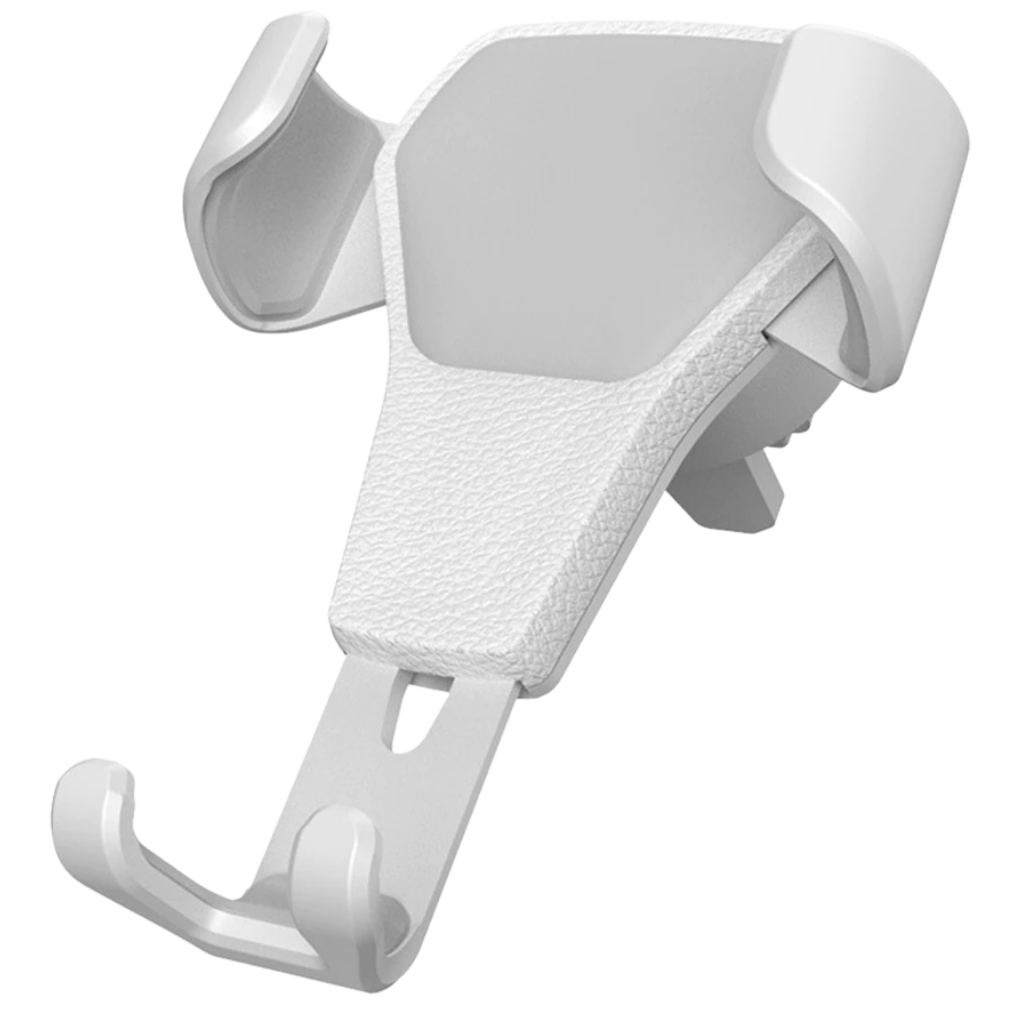 Suporte de telefone com uma mão Shapeueng, suporte de indução por gravidade na cor branca para telefones inteligentes.