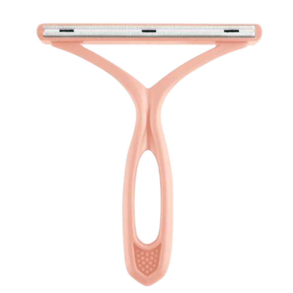 Rasoir manual anti-bouloche Shenghuasg de 2 peças para roupas, com lâminas duplas, na cor rosa.