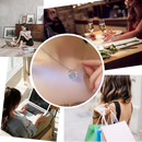 Colar em forma de coração com quatro folhas, colar delicado da marca Jsqnanchi, com pingente de coração e detalhes naturais