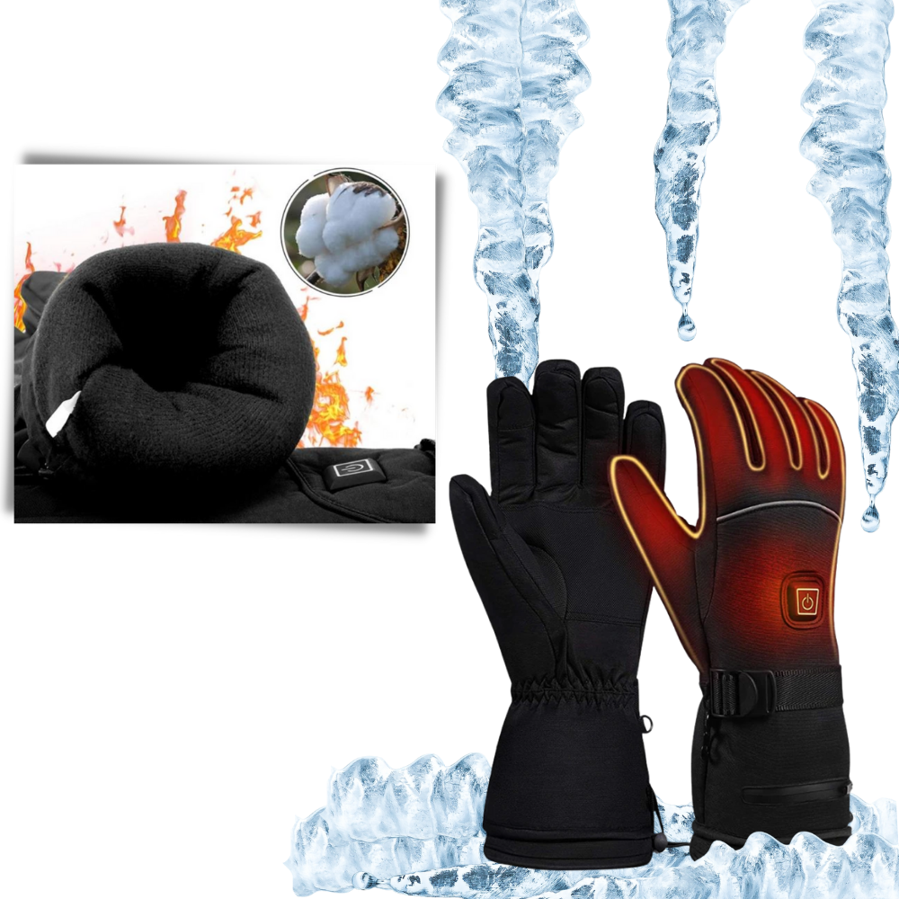 Luvas elétricas de inverno à prova d'água da marca genérica, com aquecimento para proteção contra frio intenso.