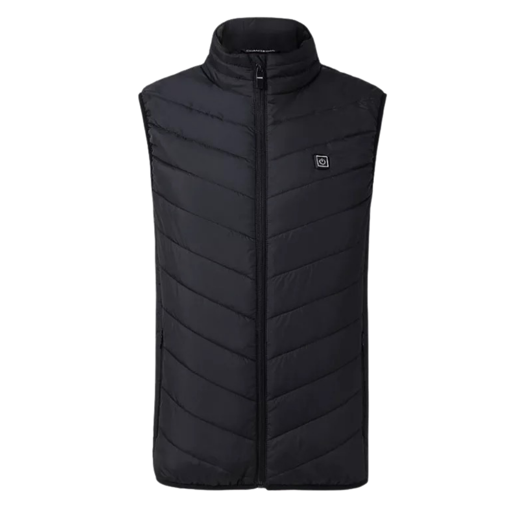 Colete aquecido unissex Lizxun, vestuário de exterior preto com isolamento para conforto térmico.