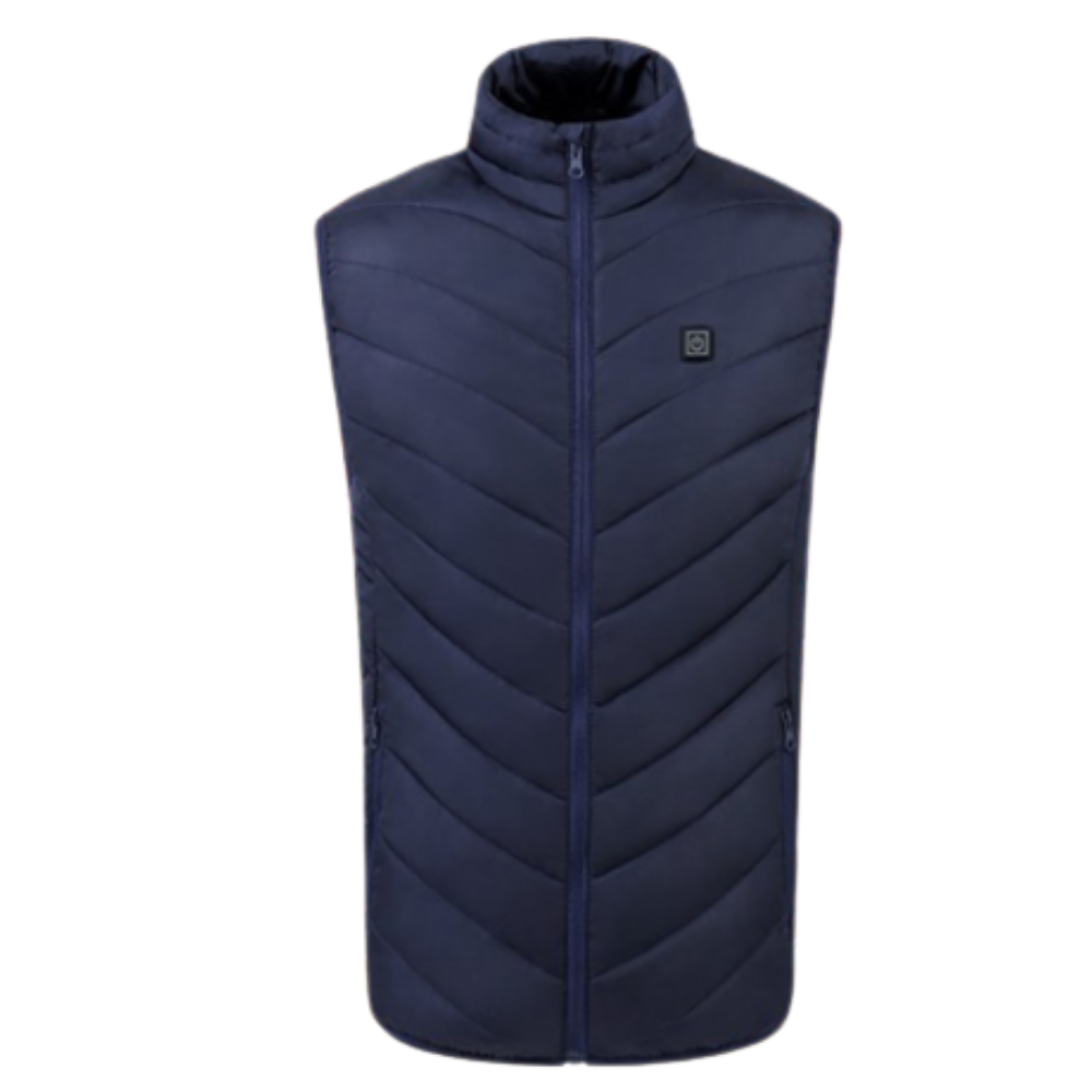 Colete aquecido unissex Lizxun em azul marinho, veste de roupas de exterior com aquecimento para maior conforto.