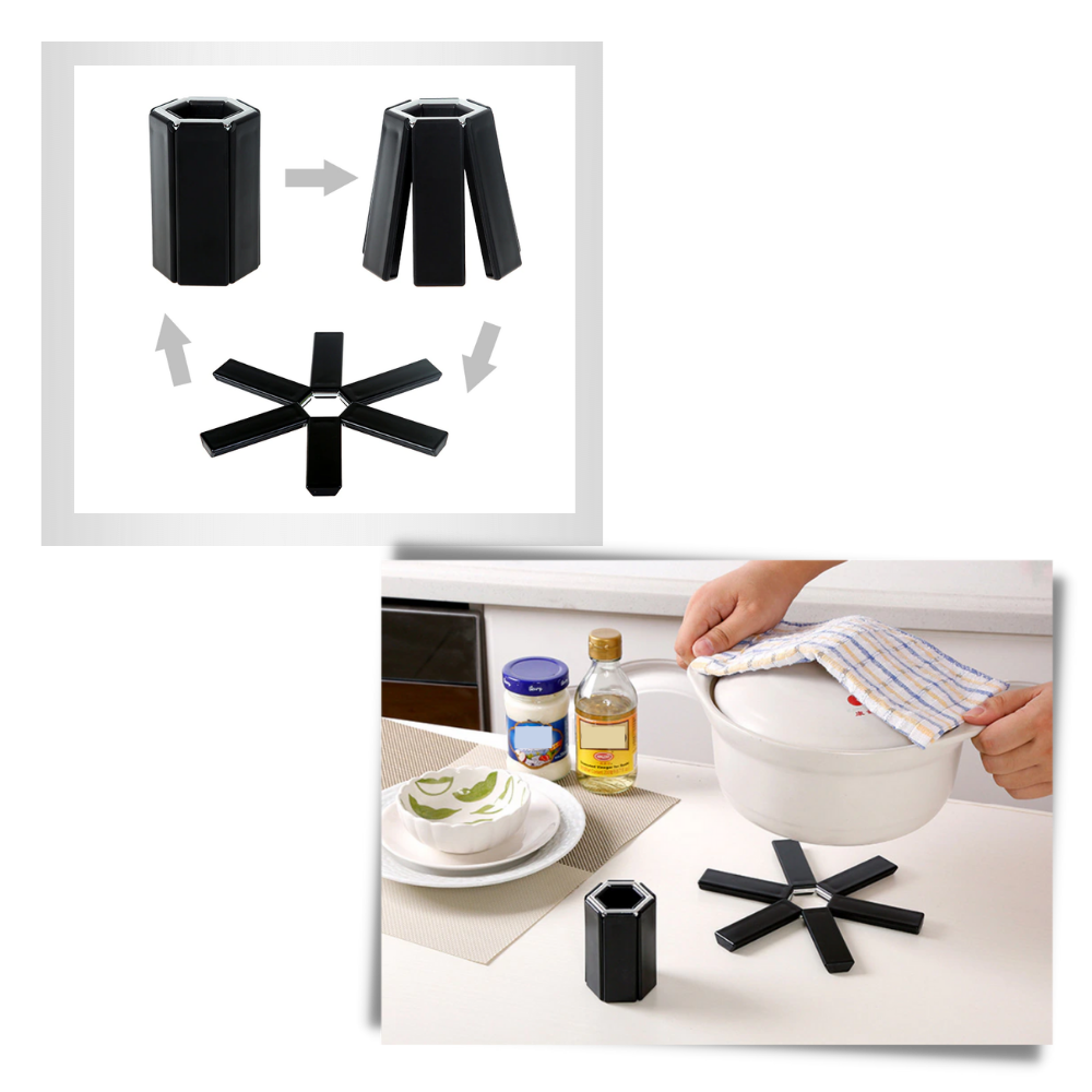 Suporte de recipientes hexagonal dobrável da Huitaisann, material para cozinha e pâtisserie, com acabamento resistente e portátil.
