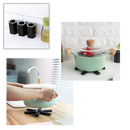 Suporte de recipientes plegável e hexagonal da Huitaisann, material de cozinha e confeitaria, com superfície aquecida em espaço cinza