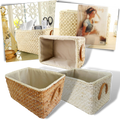 Cesto de vime trançado à mão da marca Frcolor, com alças e acabamento natural para armazenamento ou decoração.