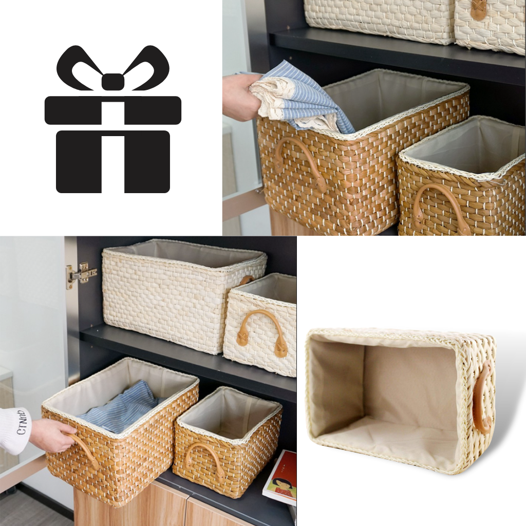 Cesto de vime trançado artesanal, ideal para decoração ou armazenamento, da marca Frcolor.