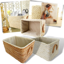 Cesto de vime trançado à mão da marca Frcolor, com alças e acabamento natural para armazenamento ou decoração.
