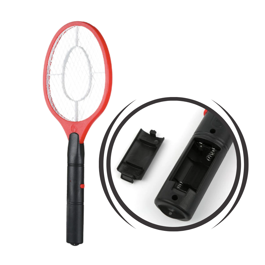 Raquete anti-mosquitos Rikastua portátil e sem fio para desinsetização, design leve e elétrico para eliminar insetos.