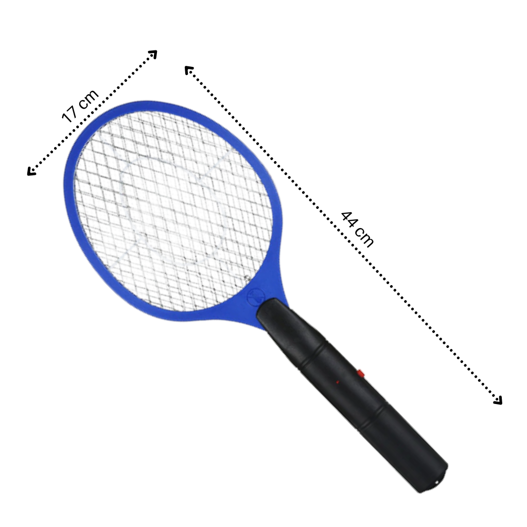 Raquete anti-mosquitos elétrica portátil Rikastua para desinsetização, com bateria recarregável e design leve.