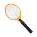 Raquete anti-mosquitos elétrica portátil Rikastua de cor amarela, usada para desinsetizar e eliminar mosquitos.