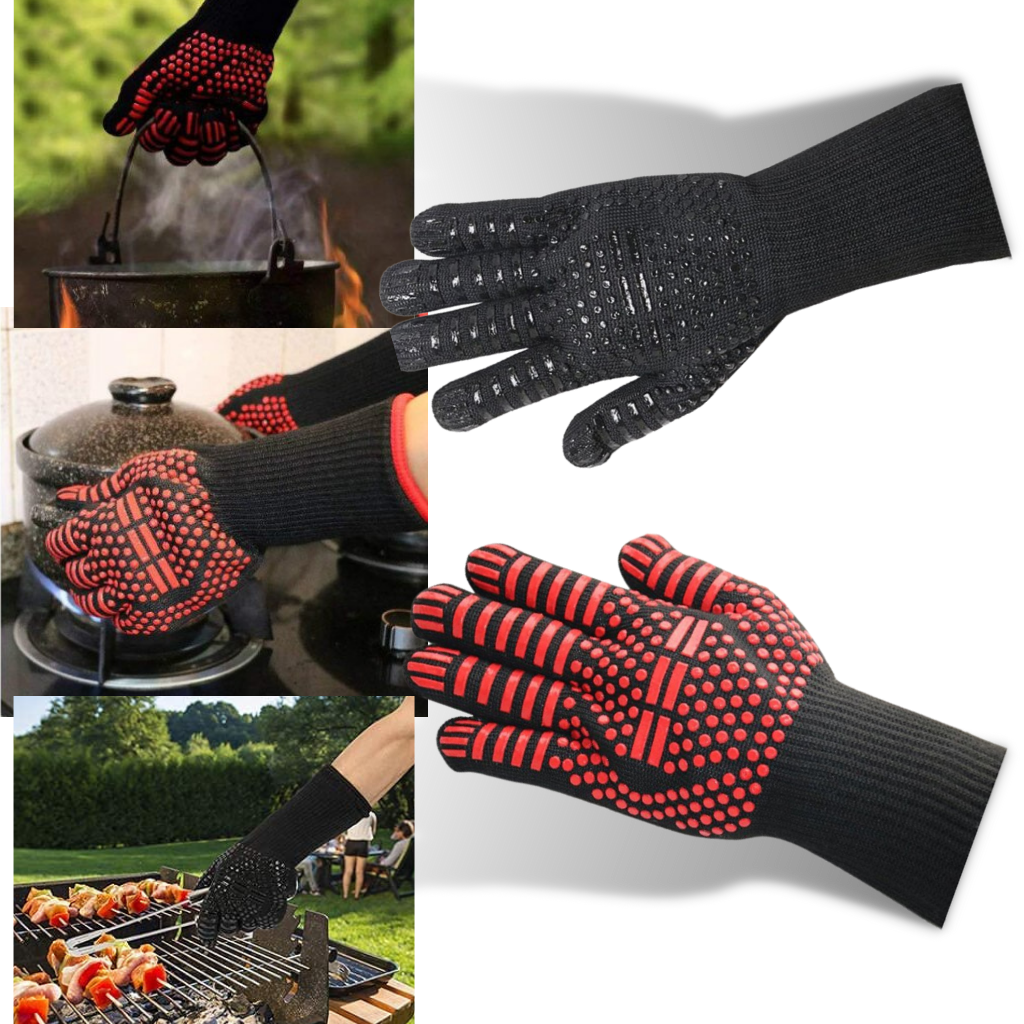Luvas de churrasco resistentes ao calor da Peantoia, pares de proteção para grelhar e manusear alimentos quentes.