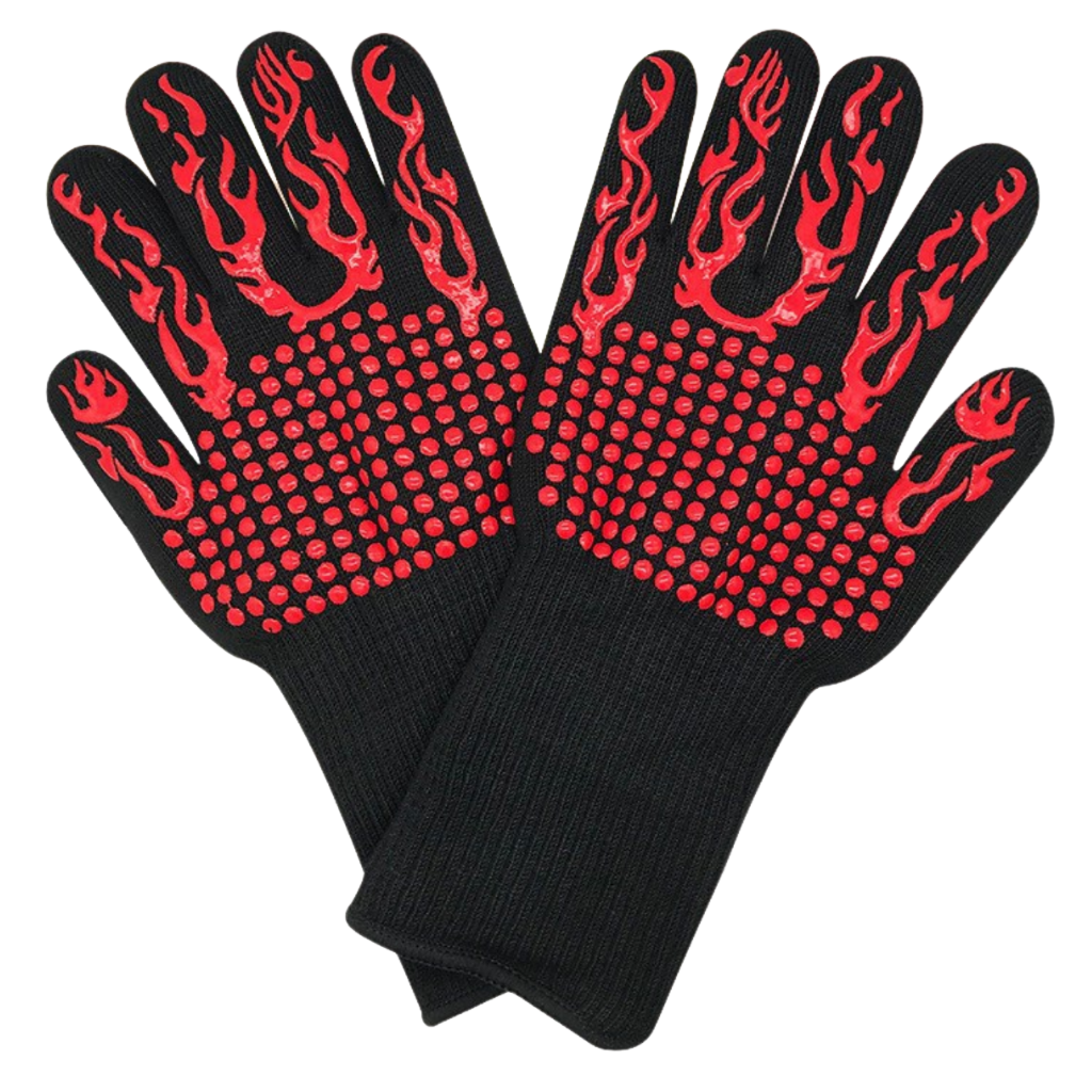 Luvas de forno resistentes ao calor da Peantoia, par de luvas vermelhas para churrasco e cozimento seguro.