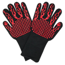 Luvas de forno resistentes ao calor da Peantoia, par de luvas vermelhas para churrasco e cozimento seguro.