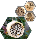 Casa de madeira hexagonal para abelhas, estrutura durável para proteção e criação de abelhas selvagens, marca Stibadium.