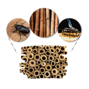 Casa de madeira hexagonal para abelhas nativas, estrutura para abelhas, marca Stibadium, com detalhes de encaixe para colmeia.