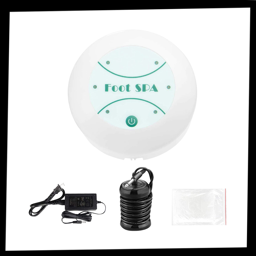 Banho de pés detox iônico Yescom, tratamento relaxante com água e íons para desintoxicação dos pés.