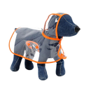Casaco impermeável com capuz para cães, cor laranja transparente, acessório resistente à chuva da marca Genwiss.