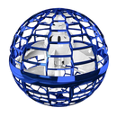 Bola voadora azul da marca Xinhuaya, brinquedo de brinquedos voadores que flutua no ar com facilidade.
