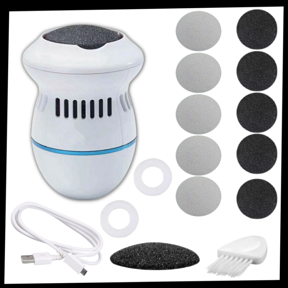 Remover de calos elétrico da Eastjing para cuidado dos pés, com cabeça de lixa e design ergonômico para remoção eficiente.