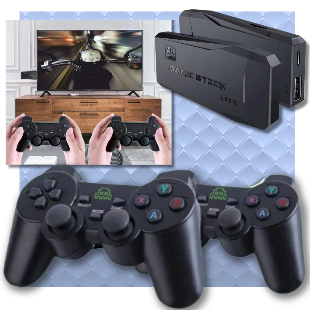 Console de jogos retro Akloker com controle clássico, tela colorida e design compacto para diversão nostálgica.