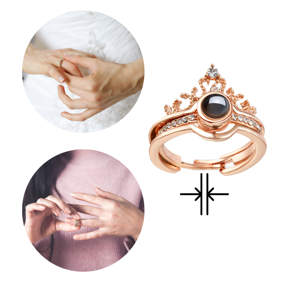 Anel ajustável Belle Bague "Je t'aime" em 100 línguas, com design delicado e detalhes elegantes, de marca Relanfenk.