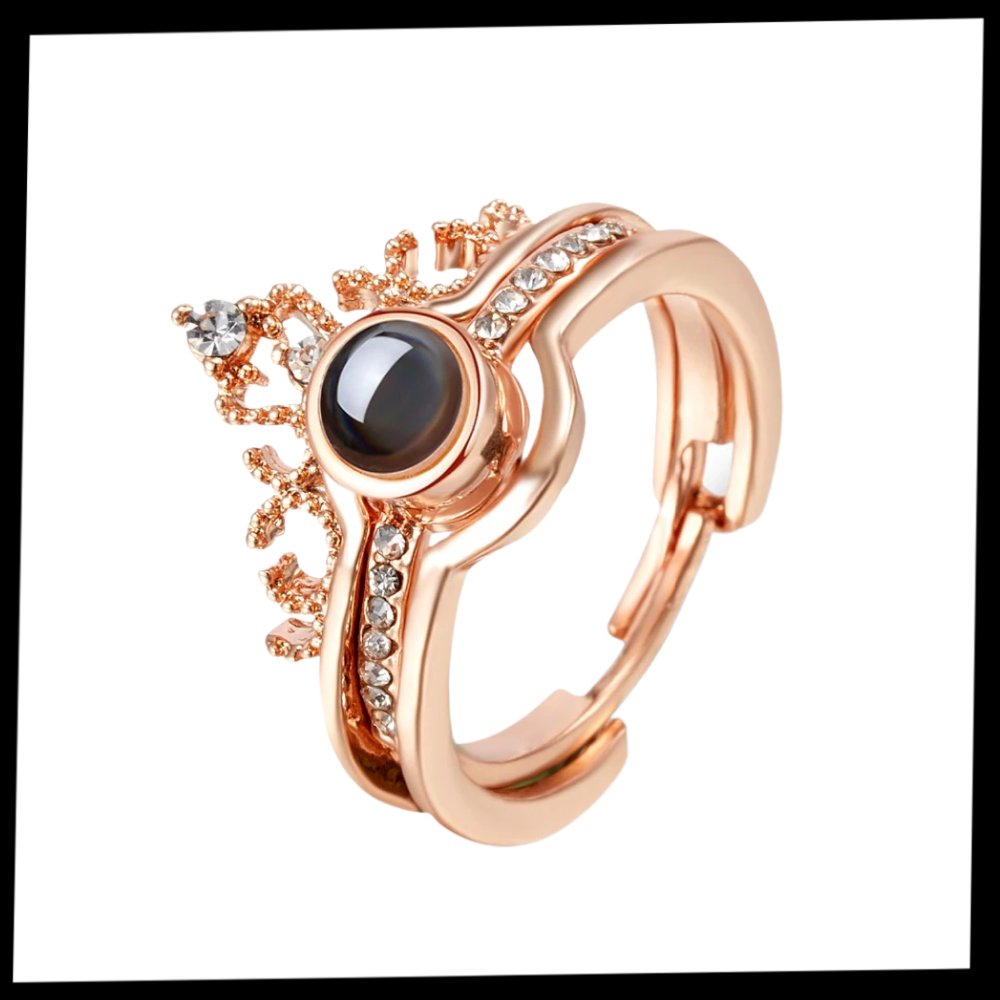 Anel de ouro da coleção Belle Bague "Je t'aime" em 100 idiomas da marca Relanfenk, com design delicado e elegante.