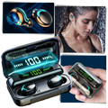 Fones de ouvido Bluetooth Eastjing com estojo de carregamento, componentes de áudio, mostrando fones de ouvido e estojo em diferentes cores