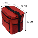 Bolsa térmica Laidan para alimentos e bebidas, suporte isolante para refeições e bebidas, com dimensões visíveis na imagem.