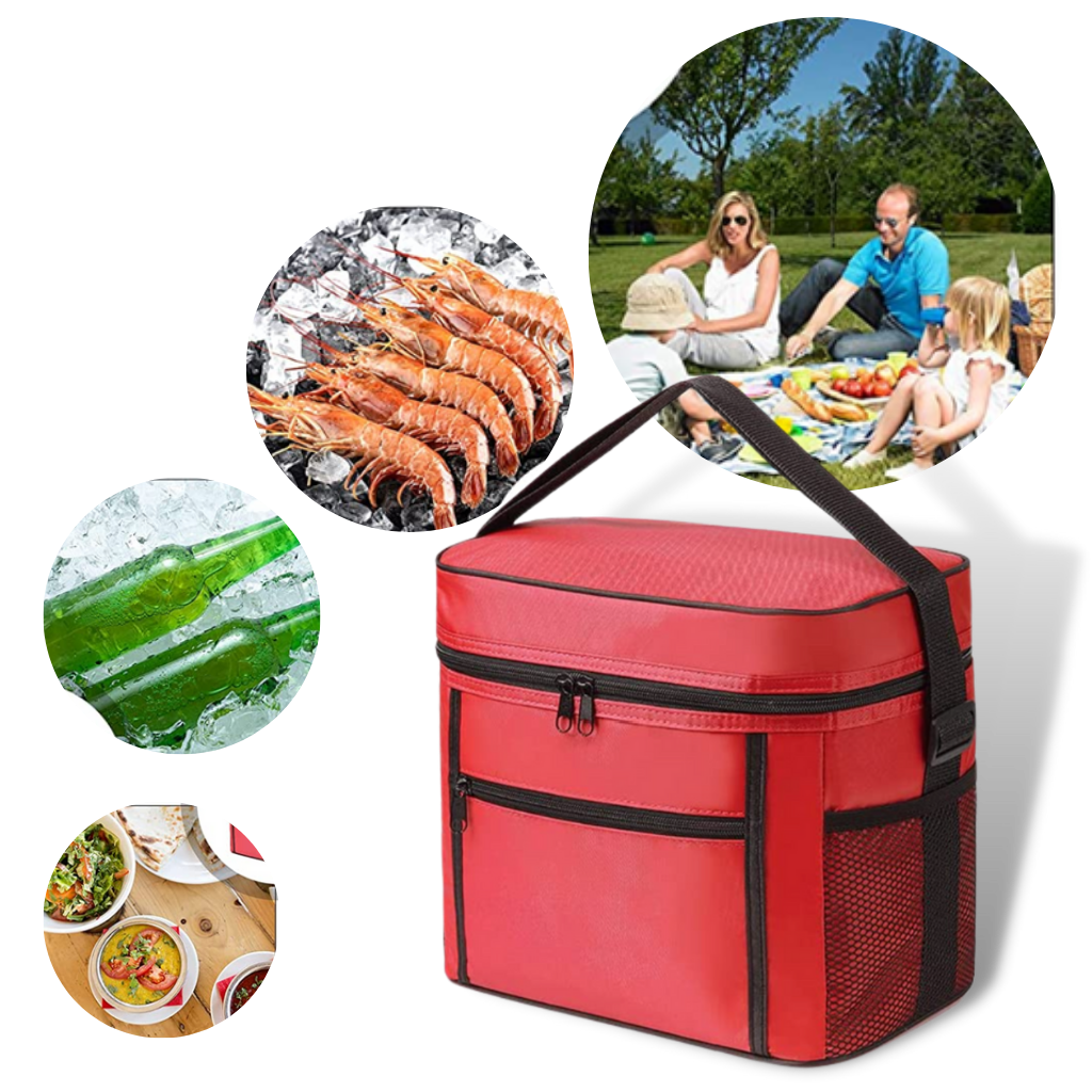 Bolsa térmica Laidan para refeições e bebidas, com capacidade de 10 litros, ideal para manter alimentos e bebidas frescos.