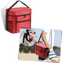Sac à repas isotherme Laidan com alça ajustável, bolso externo e compartimento para alimentos e bebidas.