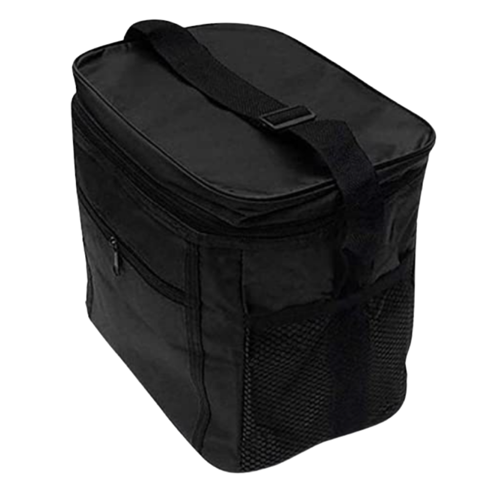 Bolsa térmica Laidan para refeições e bebidas, suporte isolante preta para alimentos e bebidas, ideal para transporte de refeições.