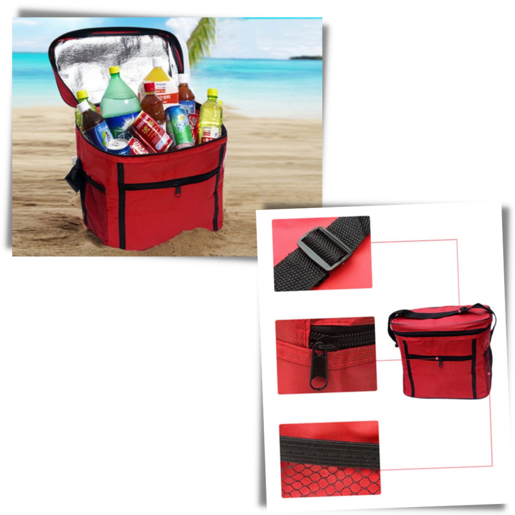 Bolsa térmica Laidan para refeições com múltiplos compartimentos, ideal para armazenar alimentos e bebidas de forma prática.