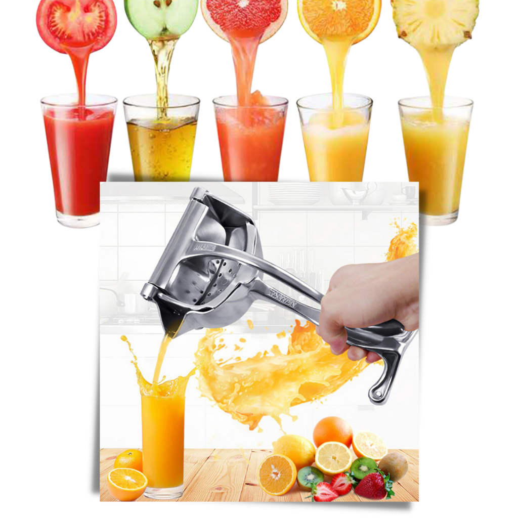 Coador de suco manual da Daciye para eletrodomésticos de cozinha, mostrando o dispositivo para extrair sucos frescos.