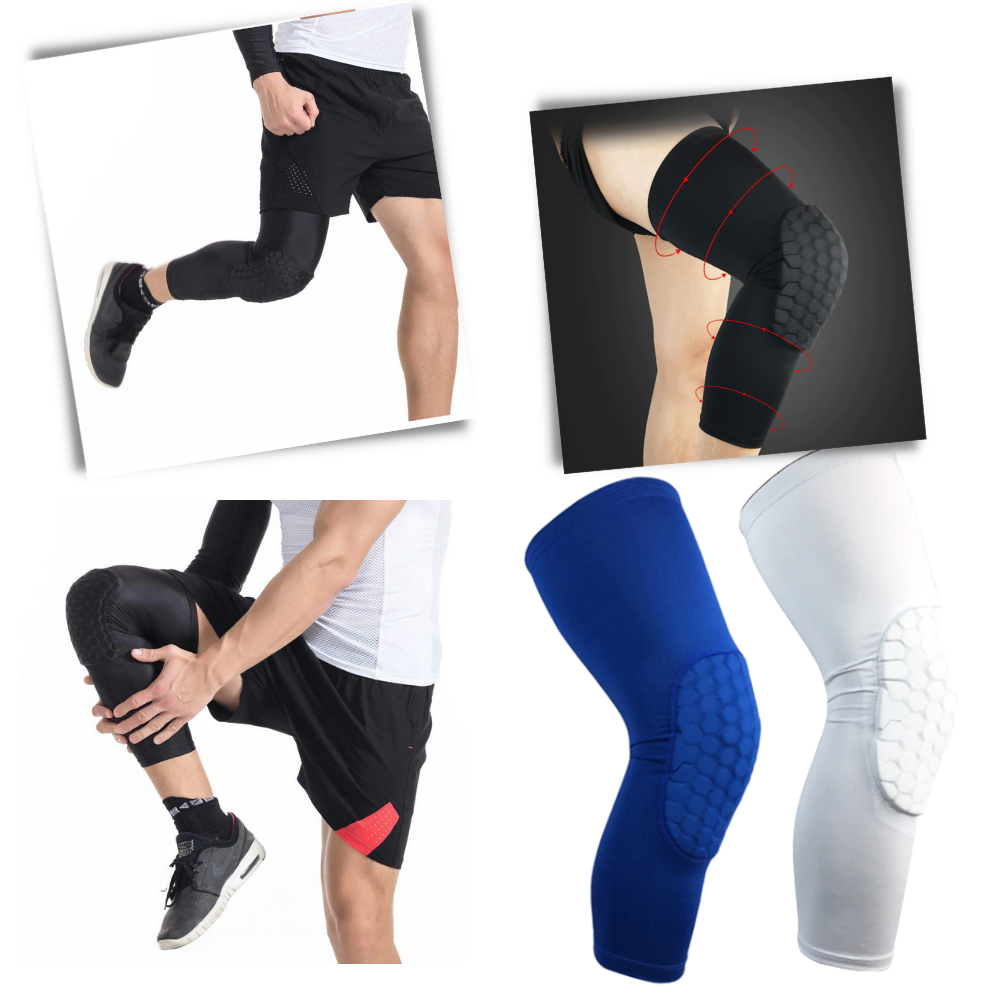 Joelheira de proteção contra colisões da Vbiger, ideal para esportes, mostrando design acolchoado para proteção do joelho.