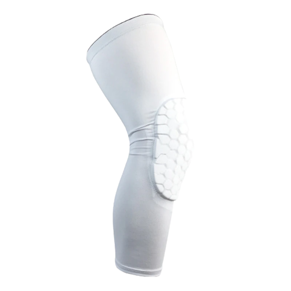 Joelheira de proteção anti-colisão Vbiger branca para esportes, com almofada acolchoada para proteção dos joelhos.