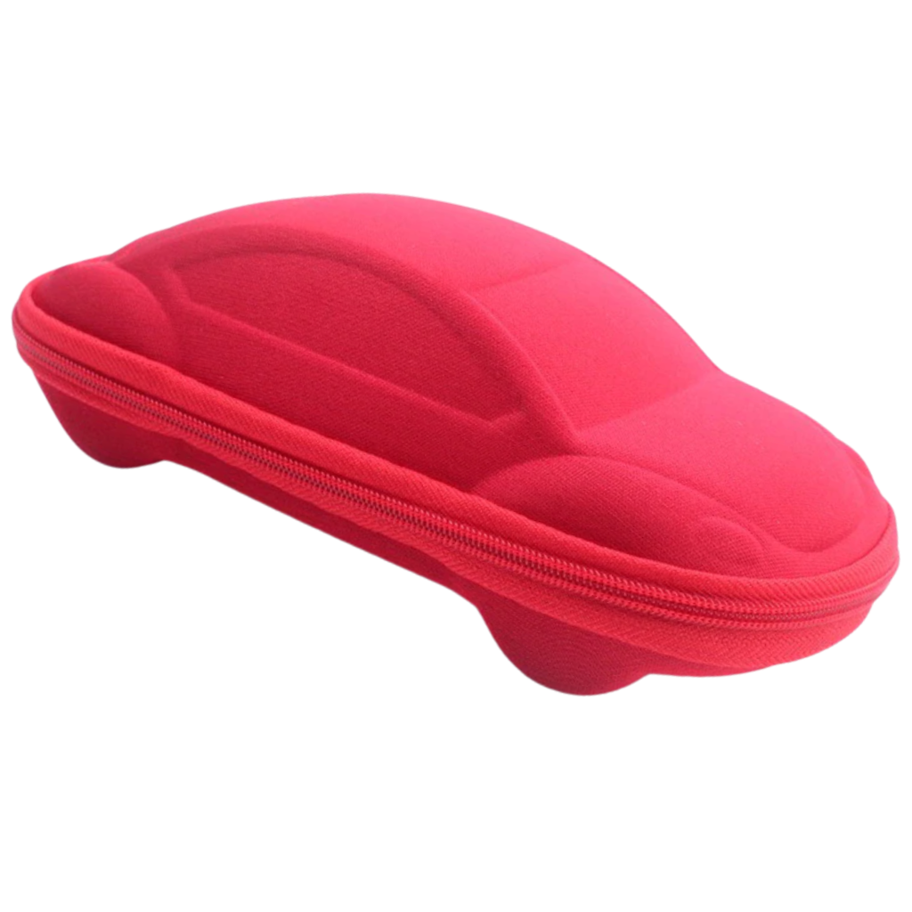 Estojo para óculos de sol infantil da Wellpaid Entity, em vermelho, para proteger óculos de crianças.