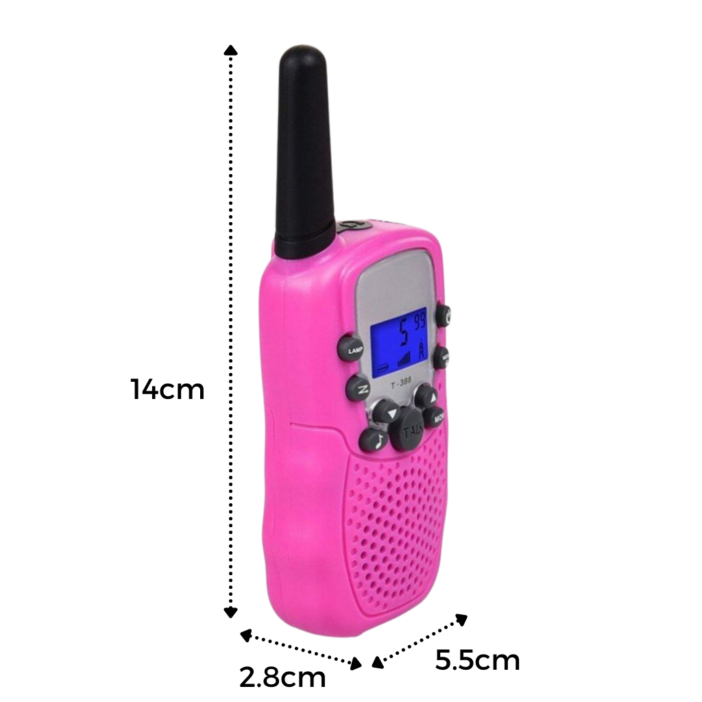Par de walkie-talkies para crianças Retevis, brinquedo de comunicação portátil com design colorido e compacto.