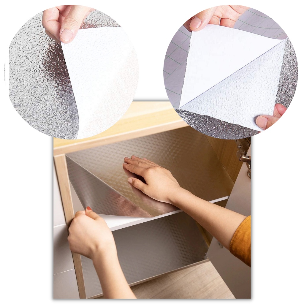 Papel de parede de cozinha resistente a óleo da Gustave, aplicação fácil com método peel and stick, decorativo e funcional.
