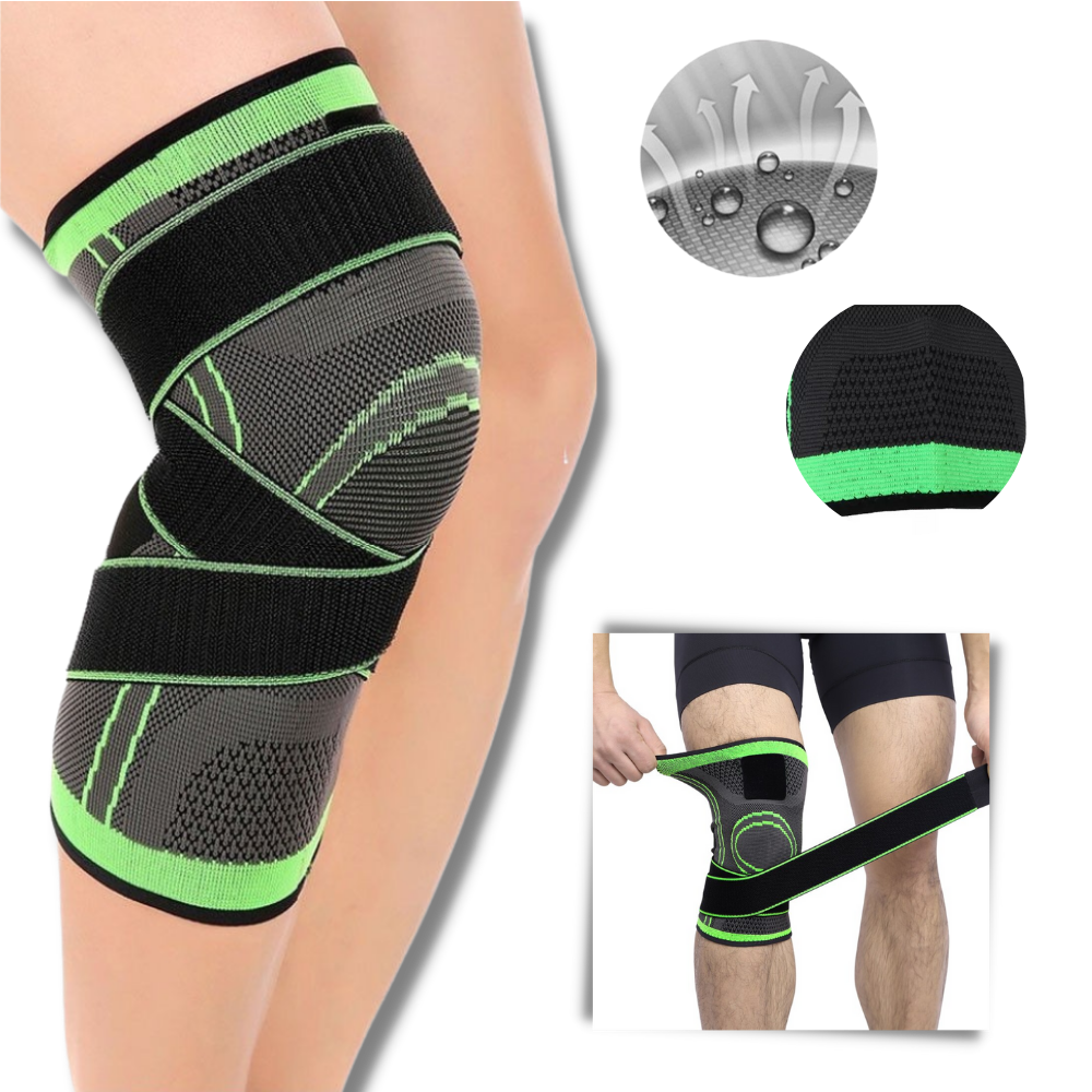 Joelho com manchon de compressão Mumian, roupa de fitness e esportes, tecido ajustado para suporte e conforto na prática esportiva.