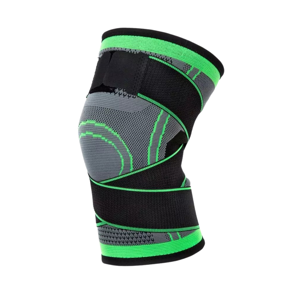 Manchon de compressão para o joelho Mumian, acessório de roupas de fitness e esportes, na cor verde, para suporte e conforto.