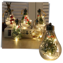 Bola de Natal transparente da Wrea com luzes de LED, decoração natalina e luminária para festas de fim de ano.