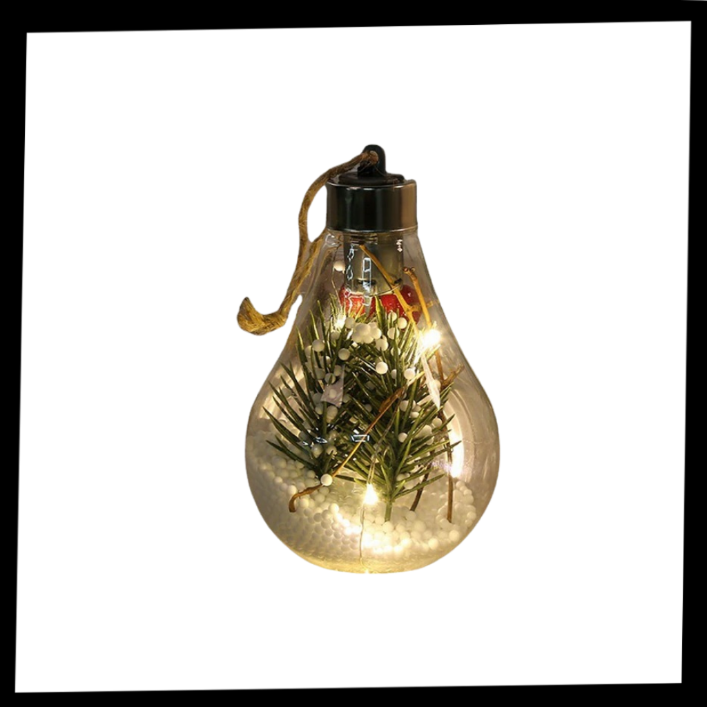 Bola de Natal transparente com LED da Wrea, decoração natalina com luzes de LED para árvore de Natal.