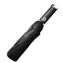 Guarda-chuva preto com LEDs resistentes ao vento, ideal para chuva e sol, da marca Cn, com estrutura robusta e design moderno.