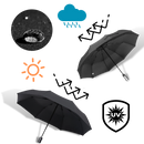 Guarda-chuva com LED resistente ao vento, ideal para chuva e sol, marca Cn, com estrutura durável e iluminação integrada.