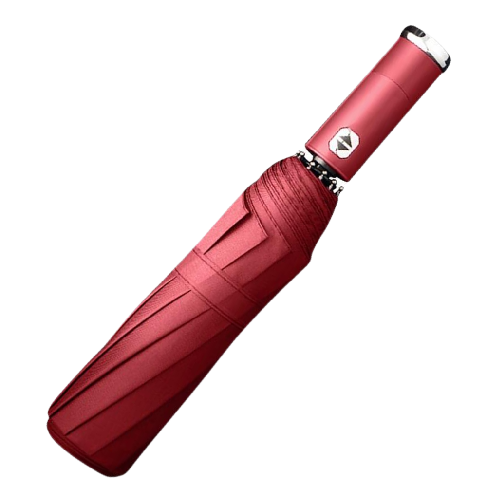 Guarda-chuva com LED resistente ao vento da marca Cn, ideal para chuva e sol, com iluminação vermelha visível na imagem