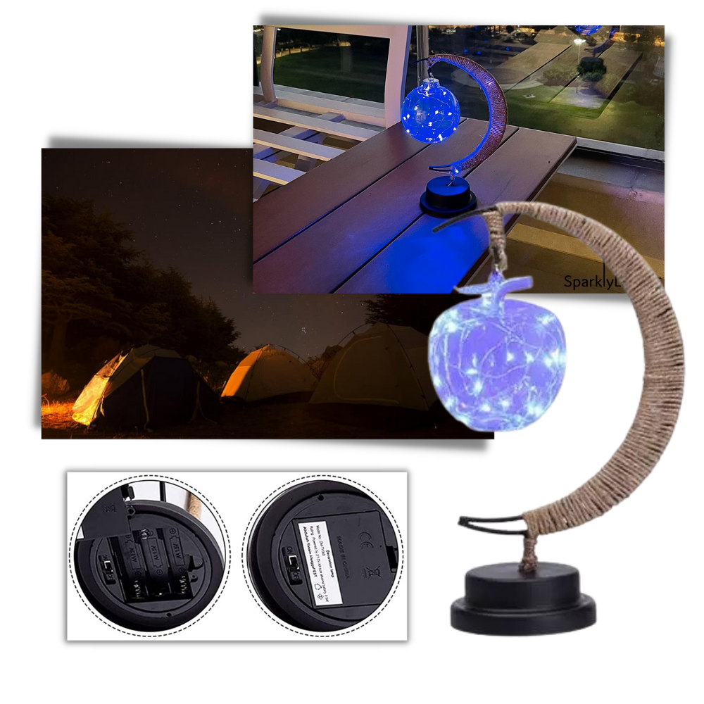 Lâmpada LED portátil "Lune" da Relax Dream, luminária de ambiente com design lunar e luz suave para decorar e iluminar.