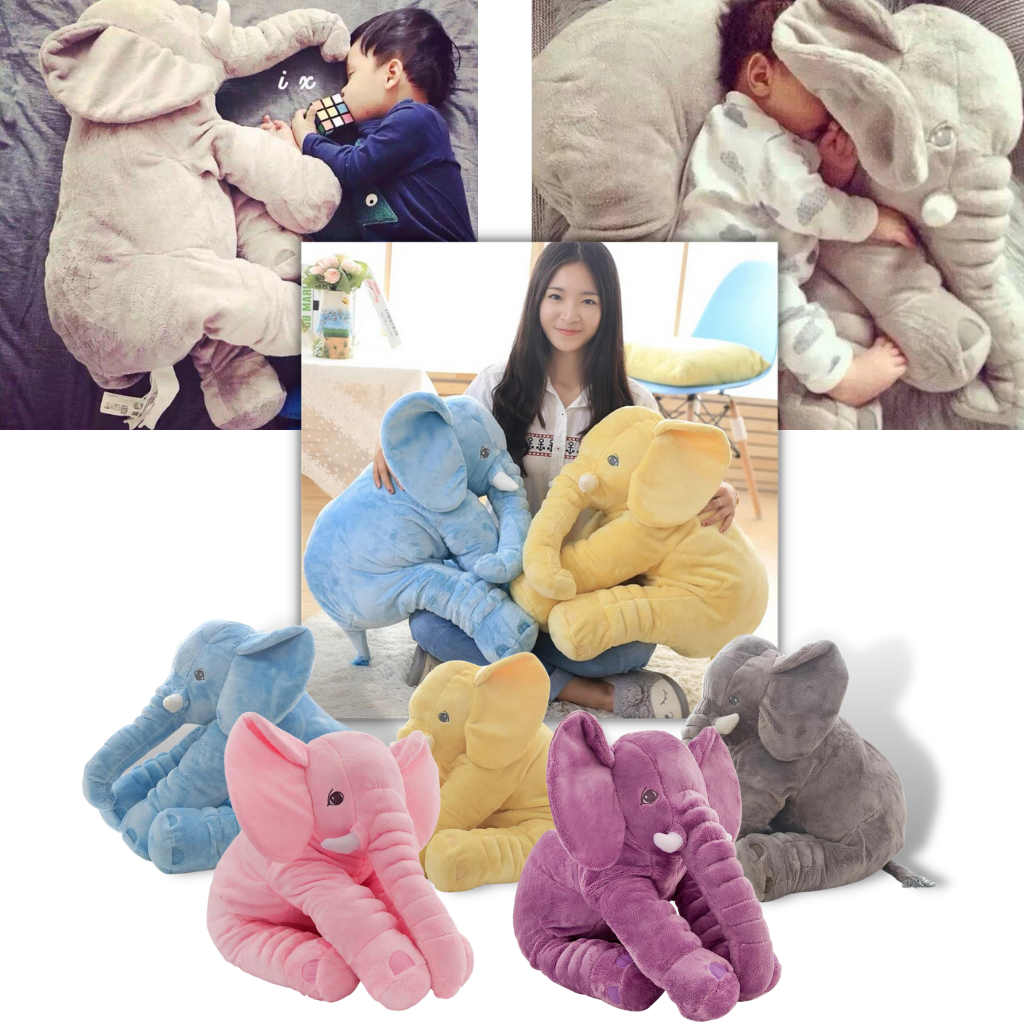Boneco de pelúcia elefante grande da Topmall, fofinho e macio, ideal para crianças como brinquedo ou decoração.